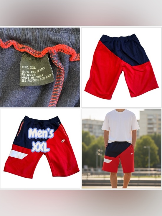 Nike Other - Men's Colorblock Athletic Shorts - Red & Navy